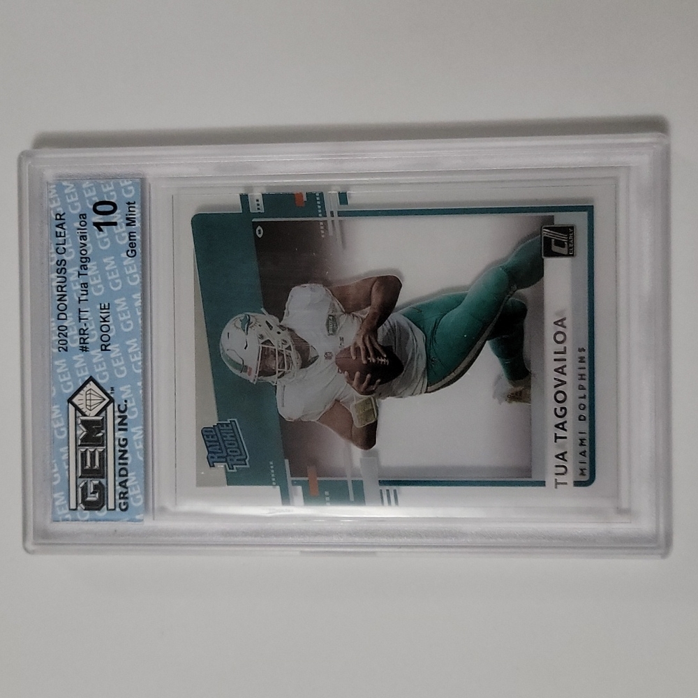2020 Donruss Clearly #RR-TT Tua Tagovailoa Rookie Card Mint 10